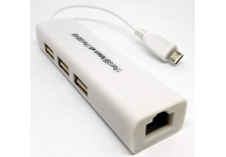 Мережава карта Micro Usb to LAN / USB hub OTG