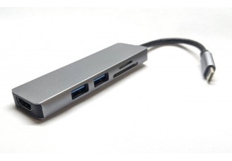 Переходник DEX Type-C to HDMI + SD card + USB3.0*2 / 5 in 1