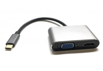 Конвертер USB Type C - to - HDMI / VGA Переходник MacBook iMac MHL