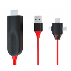 Кабель перехідник Micro USB / Type C / Lightning to HDMI mirascreen