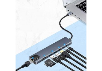 Хаб USB C Type c to RJ45 HDMI Type c USB SD TF 8 in 1